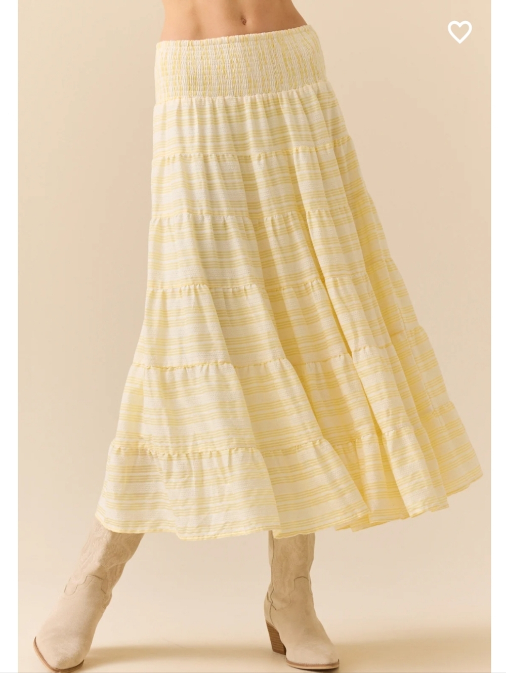 Altar'd State Skirt NWT Size XL White Yellow Boho Flowy High Waist Summer